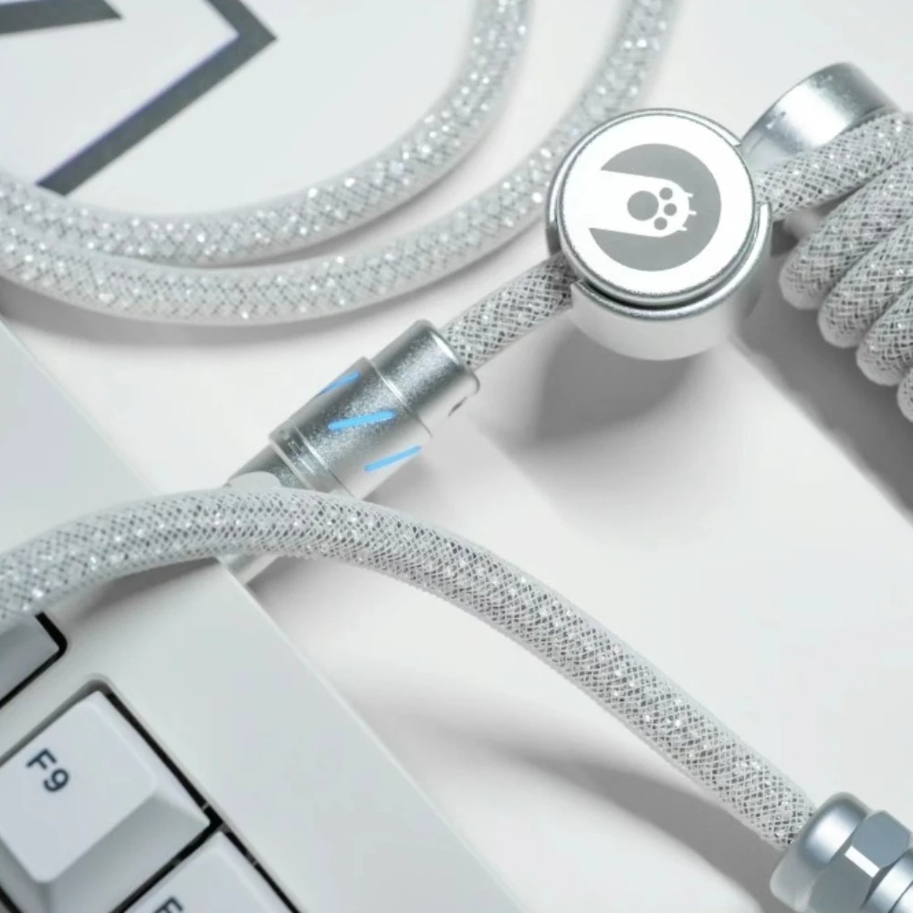Keyboard Aviation Plug Cable Custom Single Head Noctilucent Keyboard Data Cable White Pink Gray Mechanical Keyboard Accessories