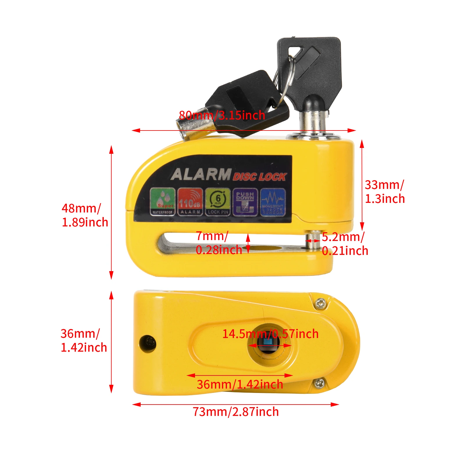 Motorcycle Anti-theft Lock Police Disc Brake Lock Safety Motorcycle Wheel Disc Padlock Waterproof Bicycle Anti-theft