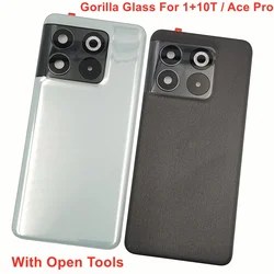 A+++ Gorilla Glass Back Lid Door For OnePlus 10T / Ace Pro Hard Battery Cover Rear Shell Housing Case With Camera Lens Adhesive