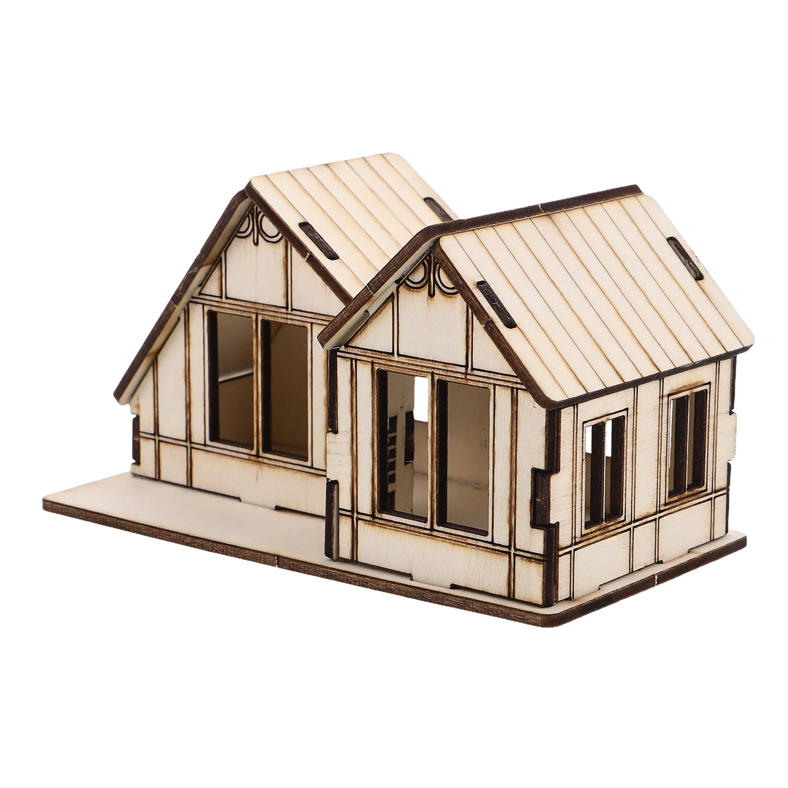 

Деревянный домик-пазл: мини-набор для творчества своими руками, развивающие занятия для детей, украшения для вечеринок, неокрашенный деревянный домик