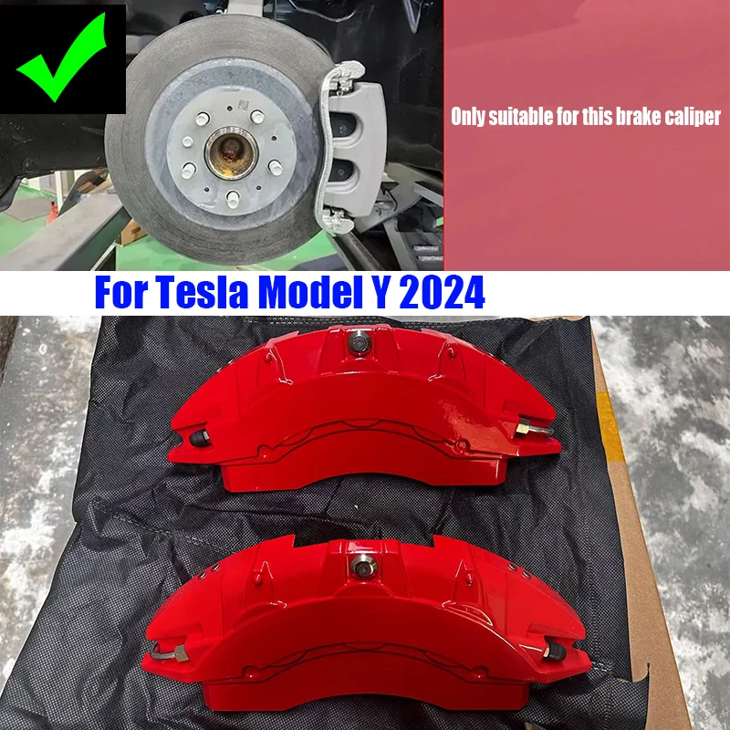 

For Tesla Model Y 2024 Aluminum alloy material for the front wheel brake caliper protective cover of the car