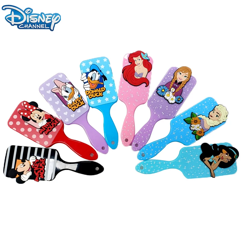 Disney Mickey Minnie Hair Comb Cartoon Elsa Hair Comb Donald Duck Daisy Massage Comb Mermaid Silicone Stick Comb Party Gifts