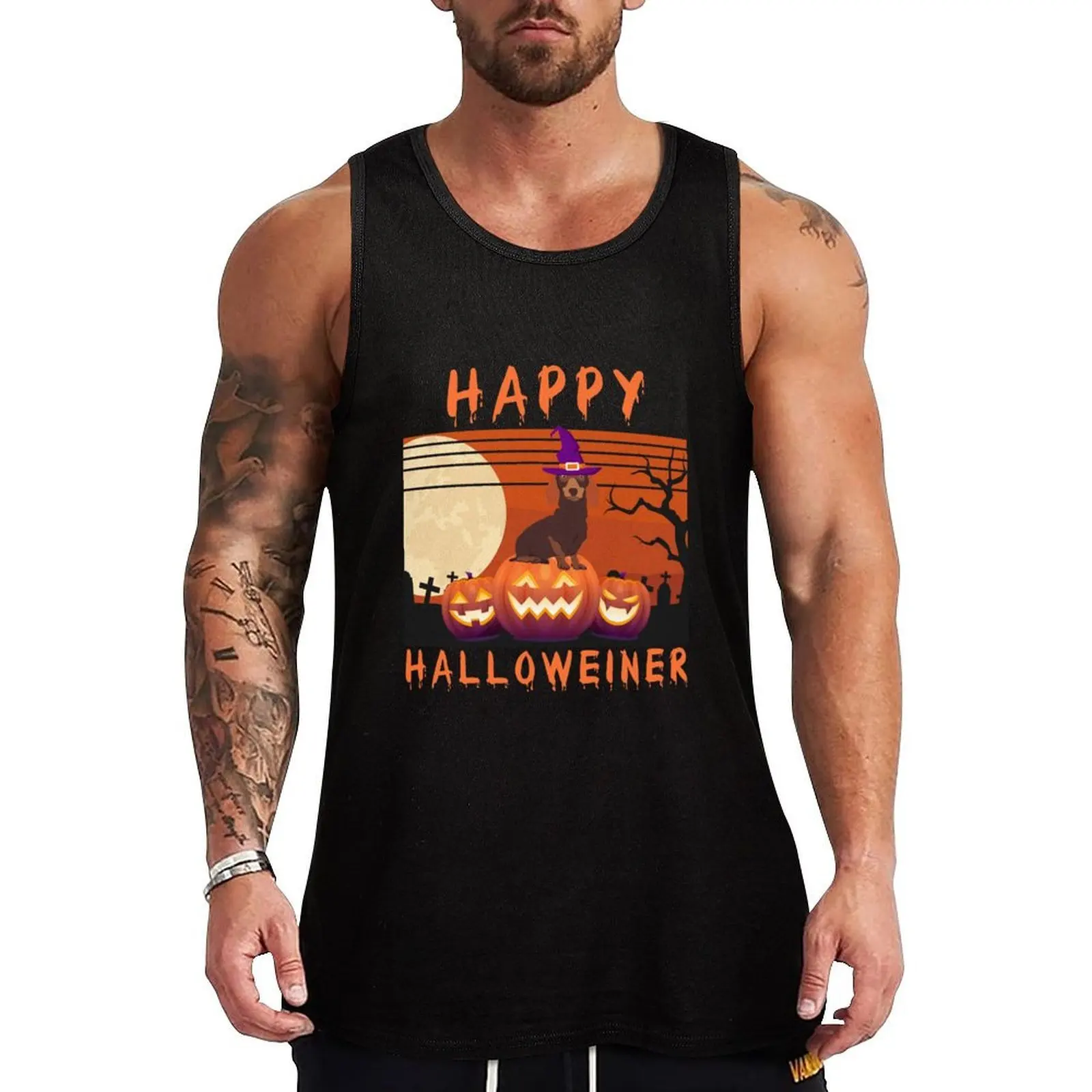 

Happy Halloween Halloweiner Daschund Dog Lovers - Funny Weiner Dog Owner Gift Tank Top gym t-shirts bodybuilding t-shirt