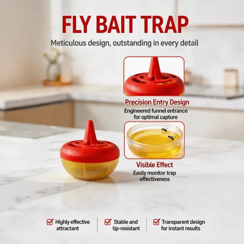 Household Fly Trap Sticky Glue Paper Disposable Catcher Box Safe Indoor Gnat Bait Medicine Eliminator Eradicate