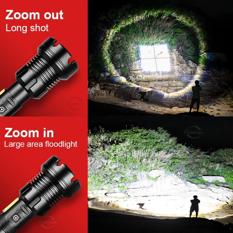 2026 New 9900000000LM 20000mAh XHP360 Flashlight Ultra Powerful Flash light Zoom USB Rechargeable Lantern Outdoor Camping Torch