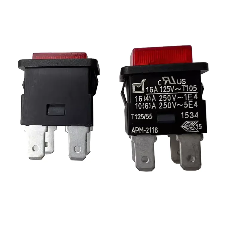 Original APM-2116 UL ENEC certified self-locking push button switch 4-pin vacuum cleaner switch with light 16A125V T105