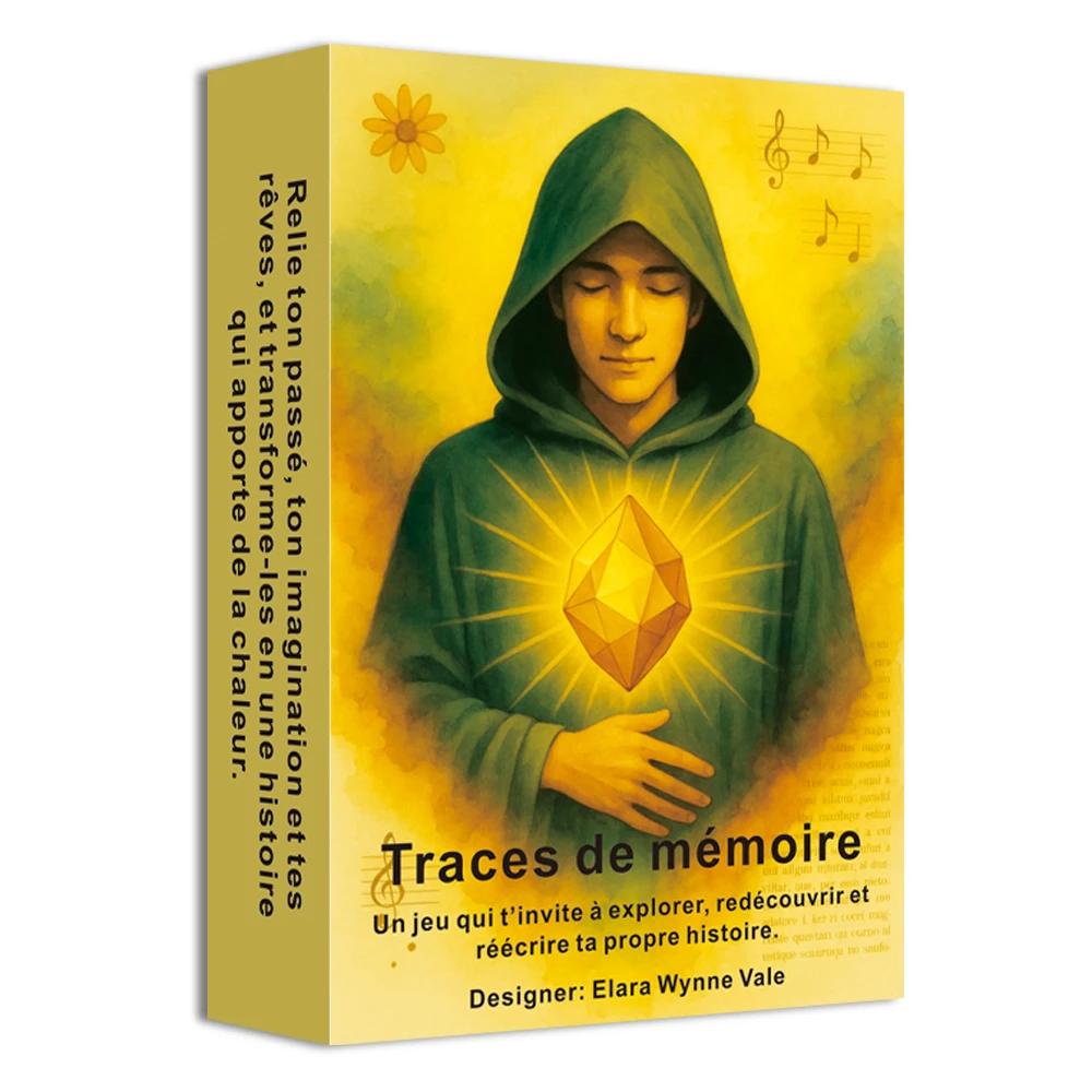French Oracle Card Deck, French Tarot Cards, Traces of Memory Card Deck for Personal Reading, 12*8cm, 50 Cards