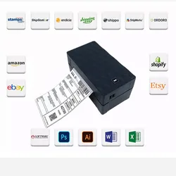 Thermal shipping Label Barcode sticker Printer 4inch USB Bluetooth for 40-110 width Compatible with Ebay Etsy Shopify 4×6