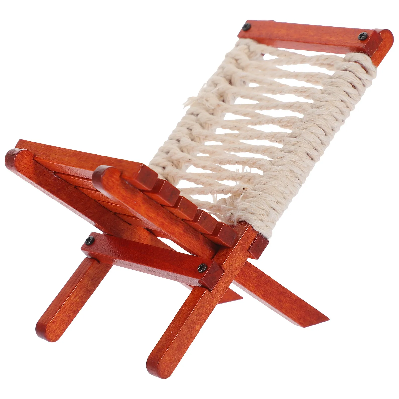 

Mini Outdoor Backrest Chair Foldable Wooden Miniature Lounge Chair Small Lightweight Mini House Decoration Miniature Furniture