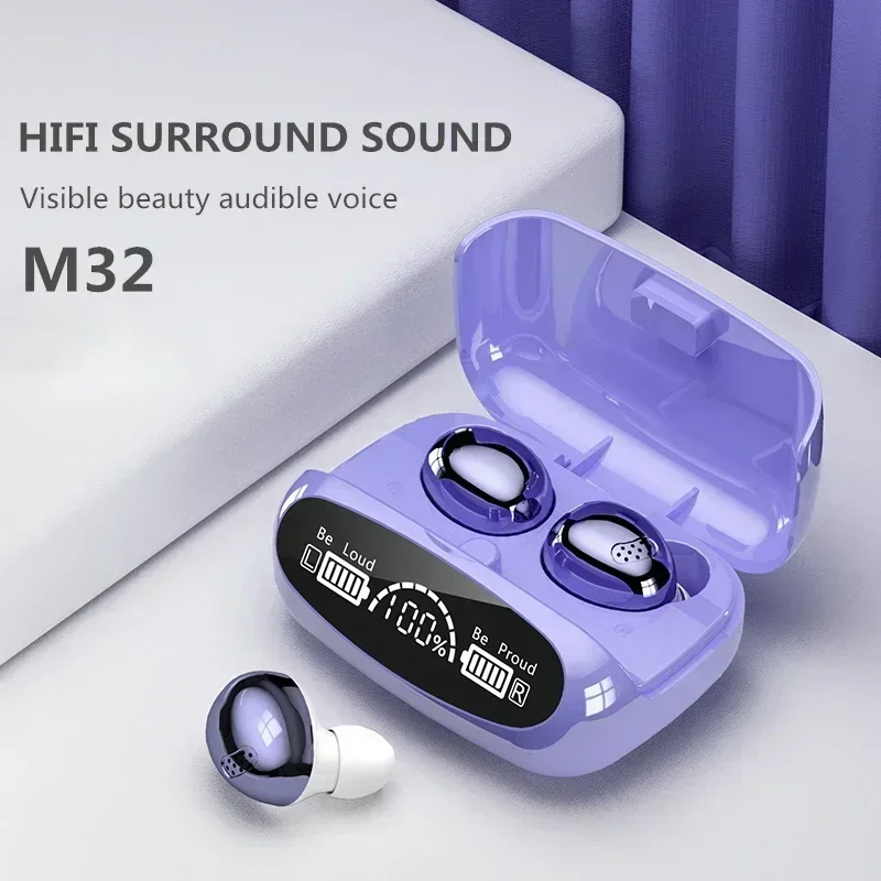 

Wireless Headphones Earphones Bluetooth Stereo M32 Reduction Waterproof Touch Control Noise Earbuds Headsets With Microphone TWS
