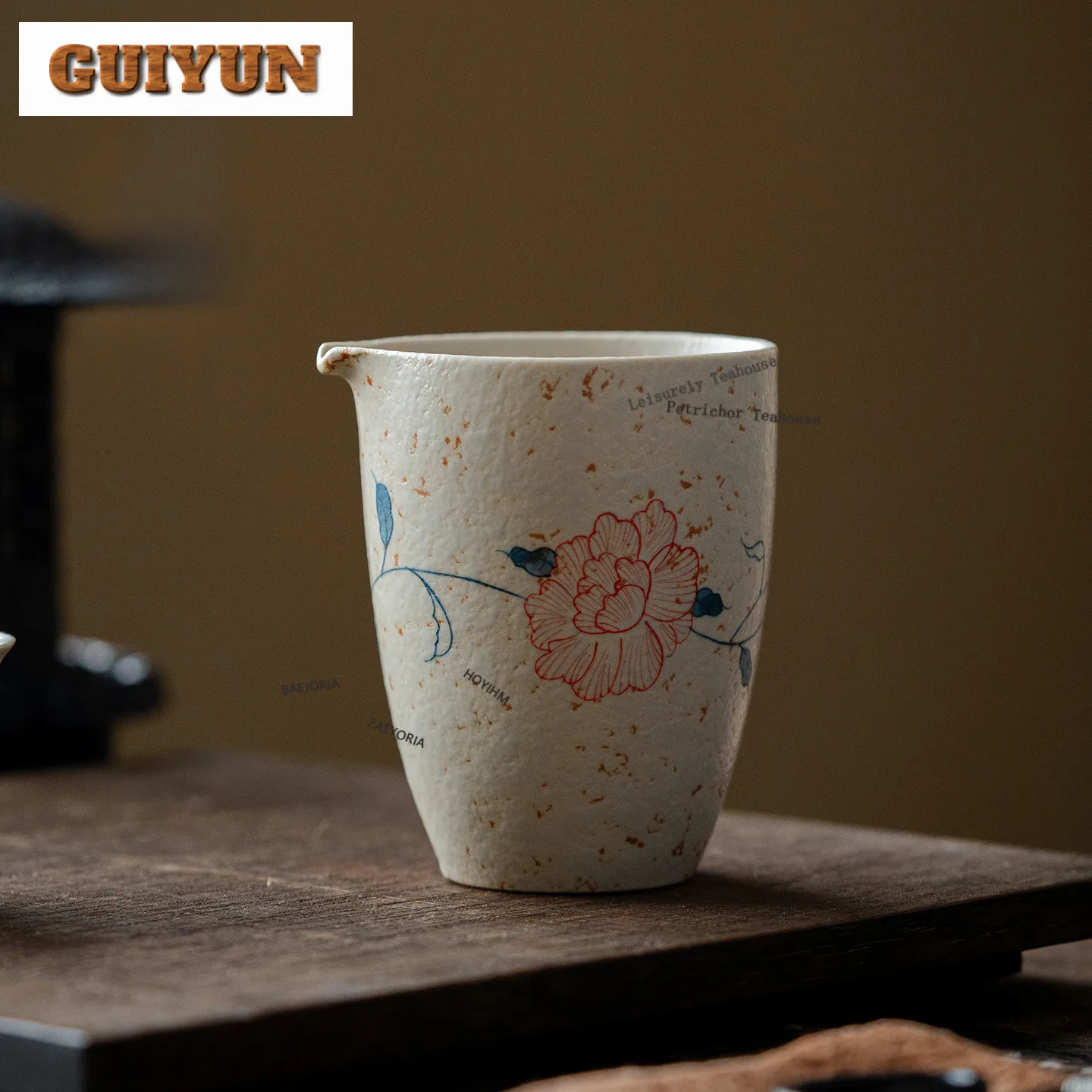 

180ml Hand-painted Peony Tea Pitcher Pour Tea Cha Hai Dispenser Household Justice Cup Fair Mug Tea Ceremony Craft Accessories