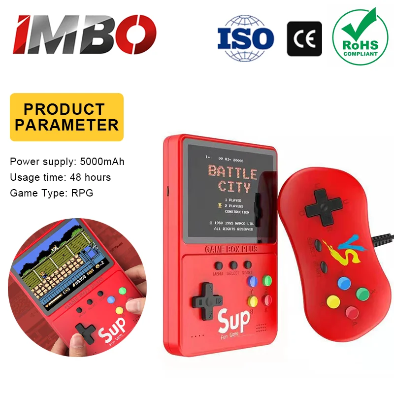 2-in-1 Handheld Game Console & 5000mAh Power Bank 500 Classic Games, 2-Player Mode & TV Output for Travel