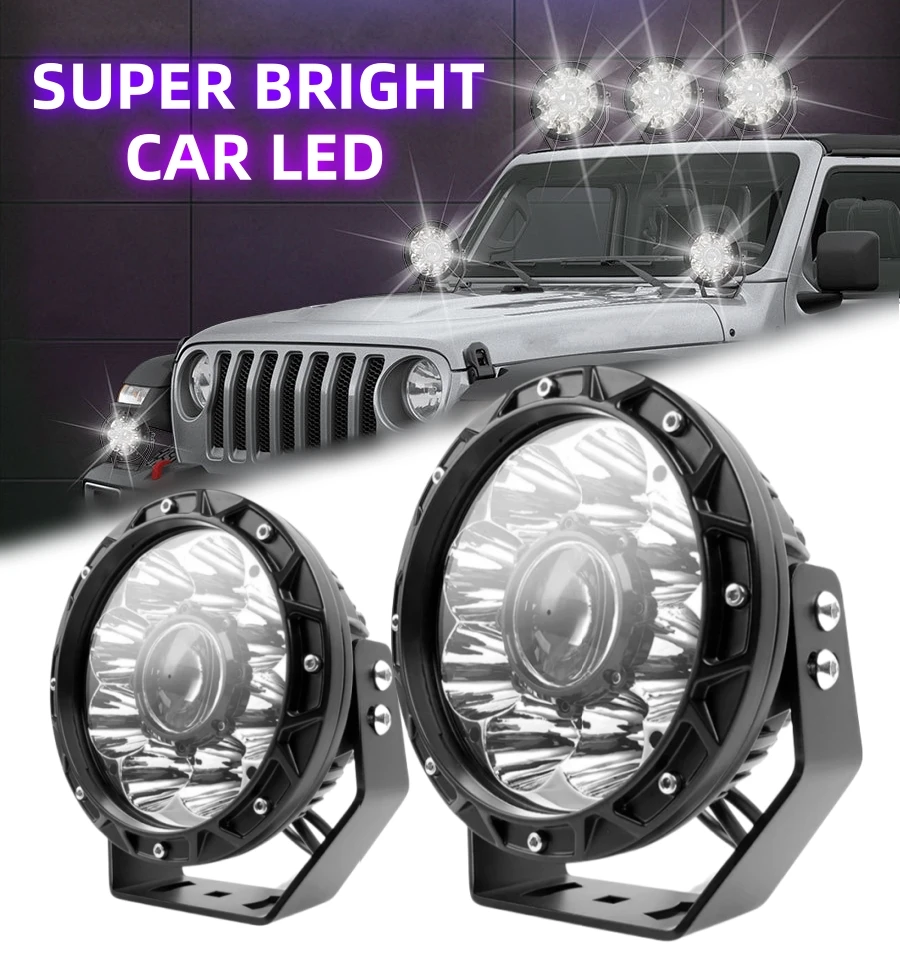 

5" 7" Round LED Work Light 12V 24V 60W Front Bumper Light Spotlight For Car Motorcycle OFF-Road Truck SUV ATV Car Accessories