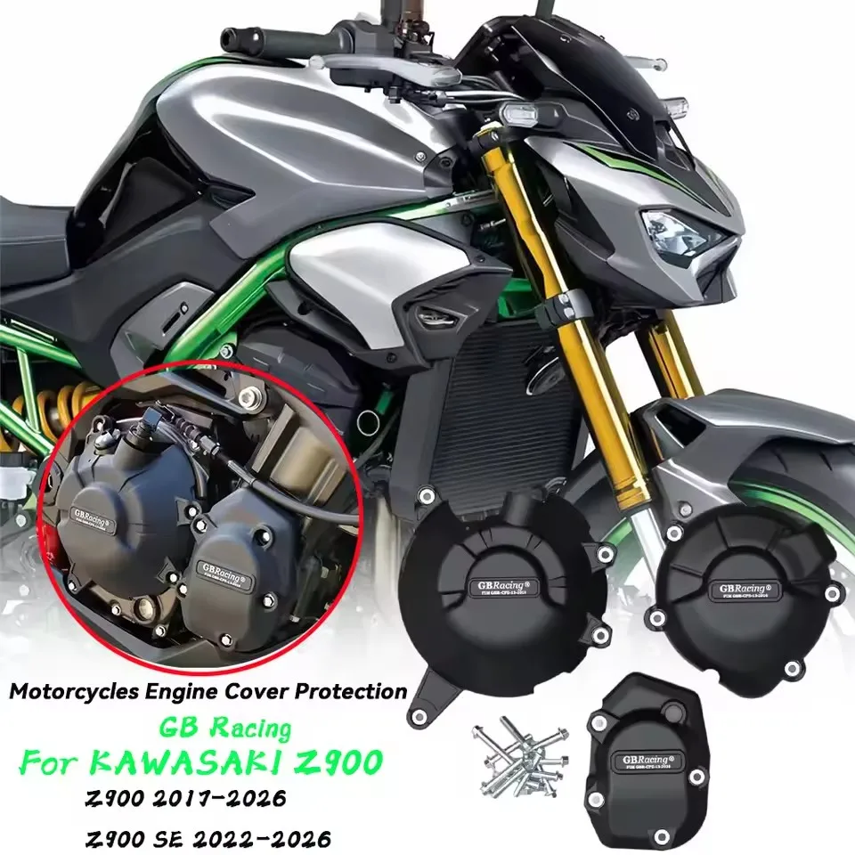 

For KAWASAKI Z900 2017-2026 Z900SE Engine Covers Protectors Z900 2025 2026 GB Racing Motorcycles Engine cover Protection case