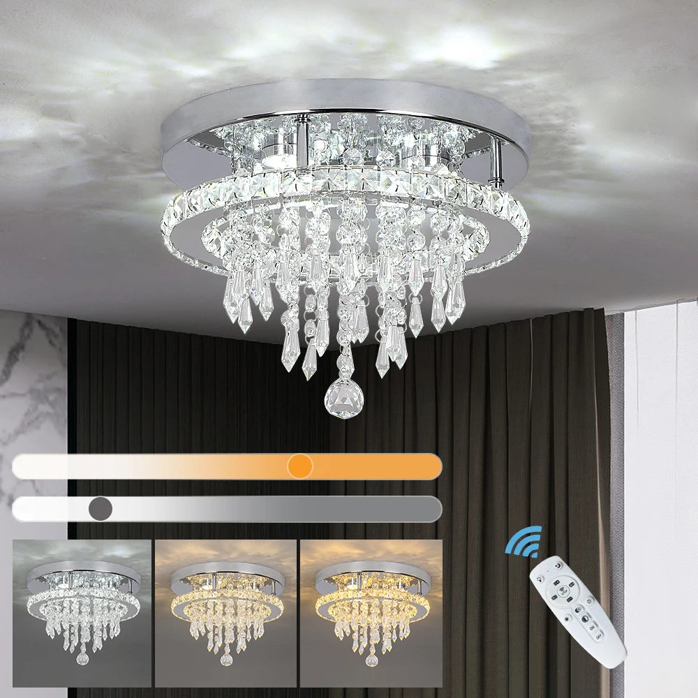 Imagem -02 - Luxo Crystal Teto Chandelier Light Home Appliance Levou Lâmpada do Teto para o Quarto Luminárias Pingente Interior