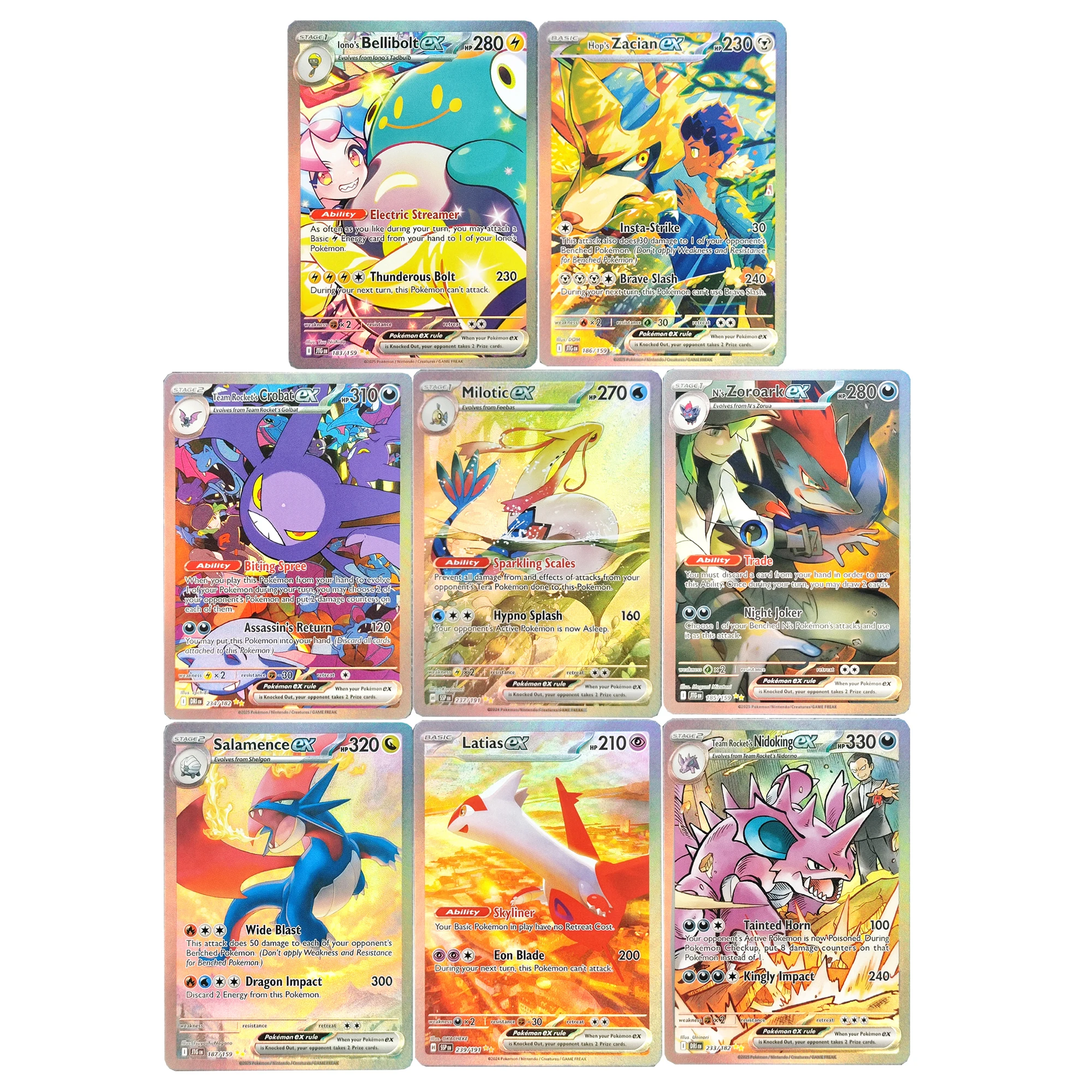 

8 шт./компл. Diy Self Made Ptcg Sv9 Lono Belibolt Ex Collection Card Преломление Color Flash Ptcg Sv11 N Reshiram Аниме Карта Подарочная игрушка