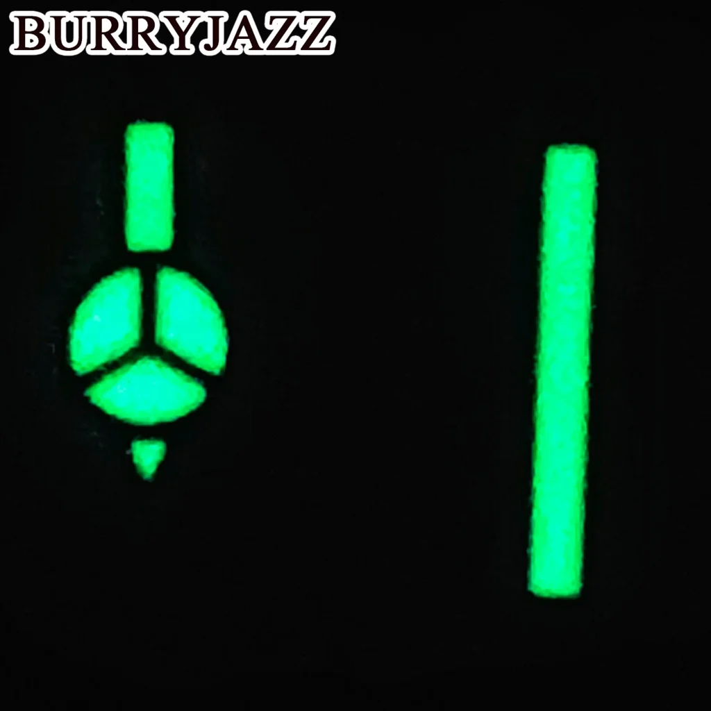 BURRYJAZZ NH35 NH36 NH38 7S26 7S36 4R35 4R36 حركة ساعة الغوص الأيدي الأسود الفضة ساعة الأيدي الثانية الأخضر مضيئة #2