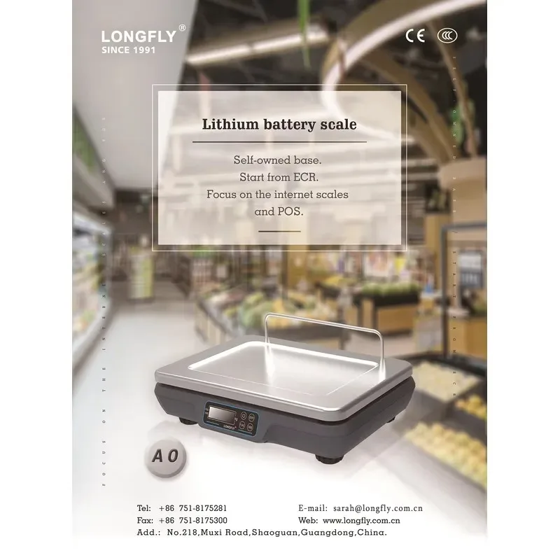 Hot Sale LongFly AI-Powered Electronic Price Computing Scale OIML Certification AI Camera Pricing Floor Weighing ACS-A0 Model
