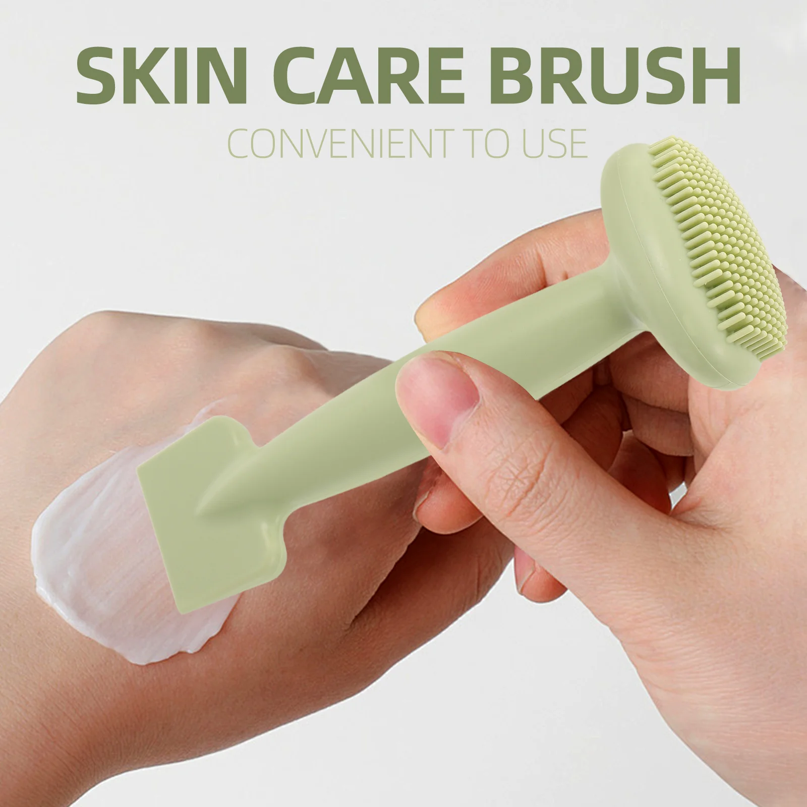 فرشاة قناع الوجه المصنوعة من السيليكون برأس مزدوج 2 في 1 لتقشير الوجه والتنظيف العميق وتطبيق فيلم الطين والعناية بالبشرة #4