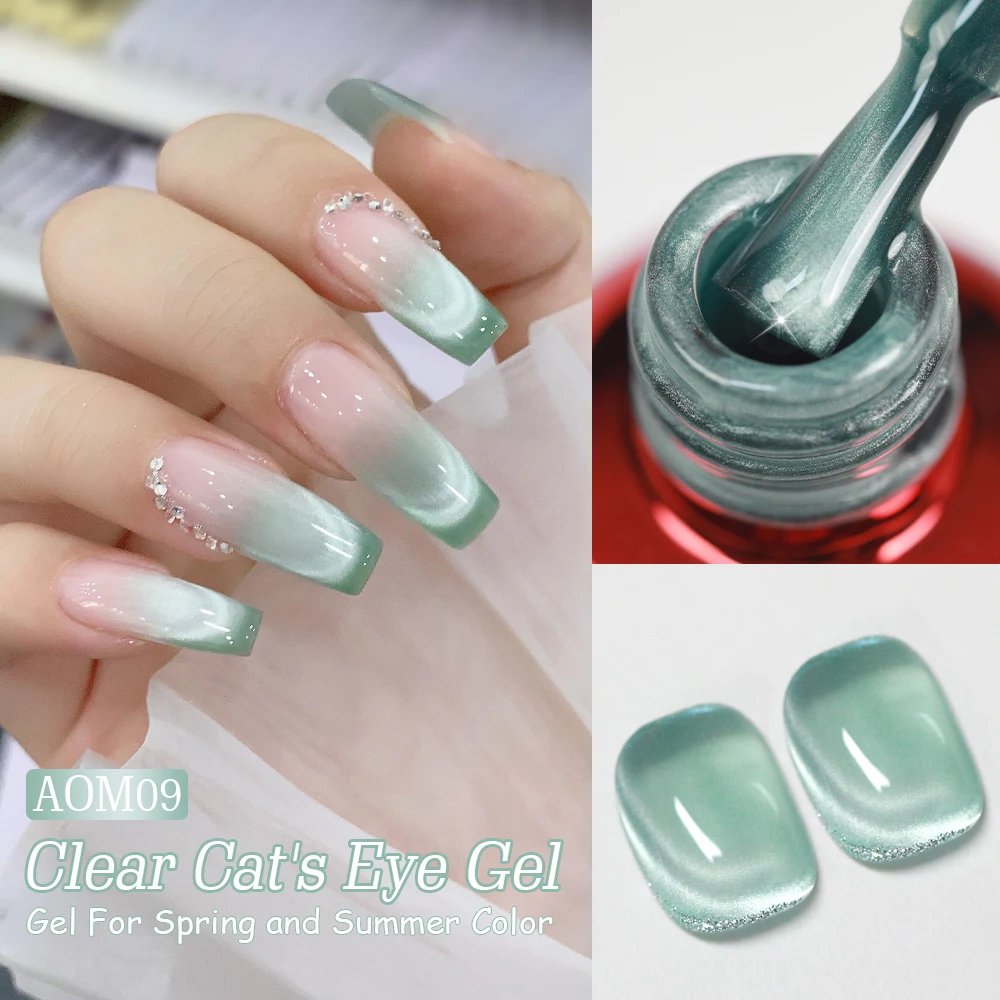 كما 15 مللي النعناع الأخضر اللون القط المغناطيسي هلام مسمار البولندية البريق بريق هلام الورنيش شبه دائم ل الصيف مانيكير لتقوم بها بنفسك هدية #1