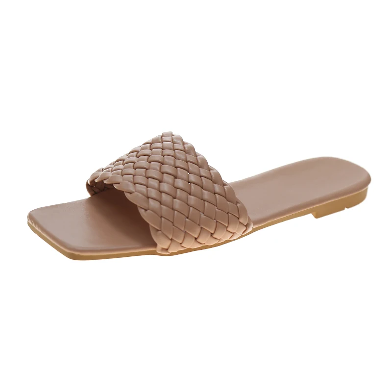 Modische, heiß begehrte, sexy, elegante, lässige Strandpantoffeln für Damen, Sommerneuheit, runde Zehenpartie, bequeme, flache Flip-Flops – Detail 8