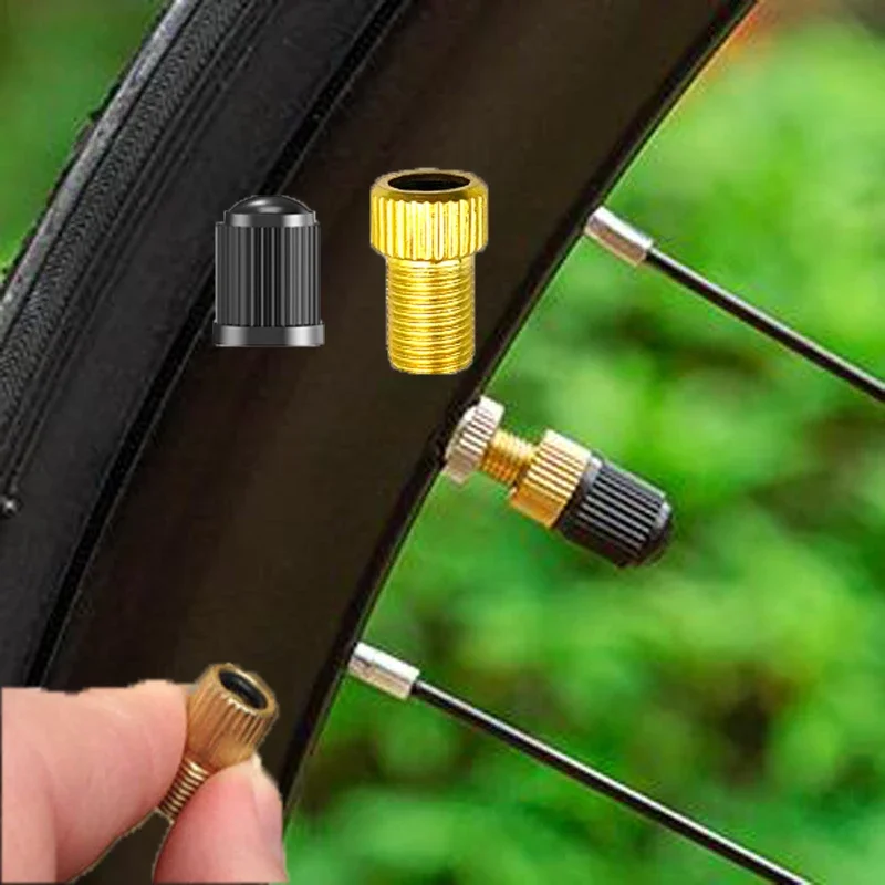 Airbeds Valve Adapter Cycling Brass Plastic Bicycle Pump Inflation Compressed Air Nozzle Cap Cars Tire Fit for Schrader Valve