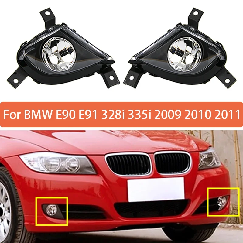 2Pcs For BMW E90 E91 328i 335i 2009 2010 2011 Car Front Bumper Fog Lamp Driving Light 63177199893 63177199894 Assembly Headlight