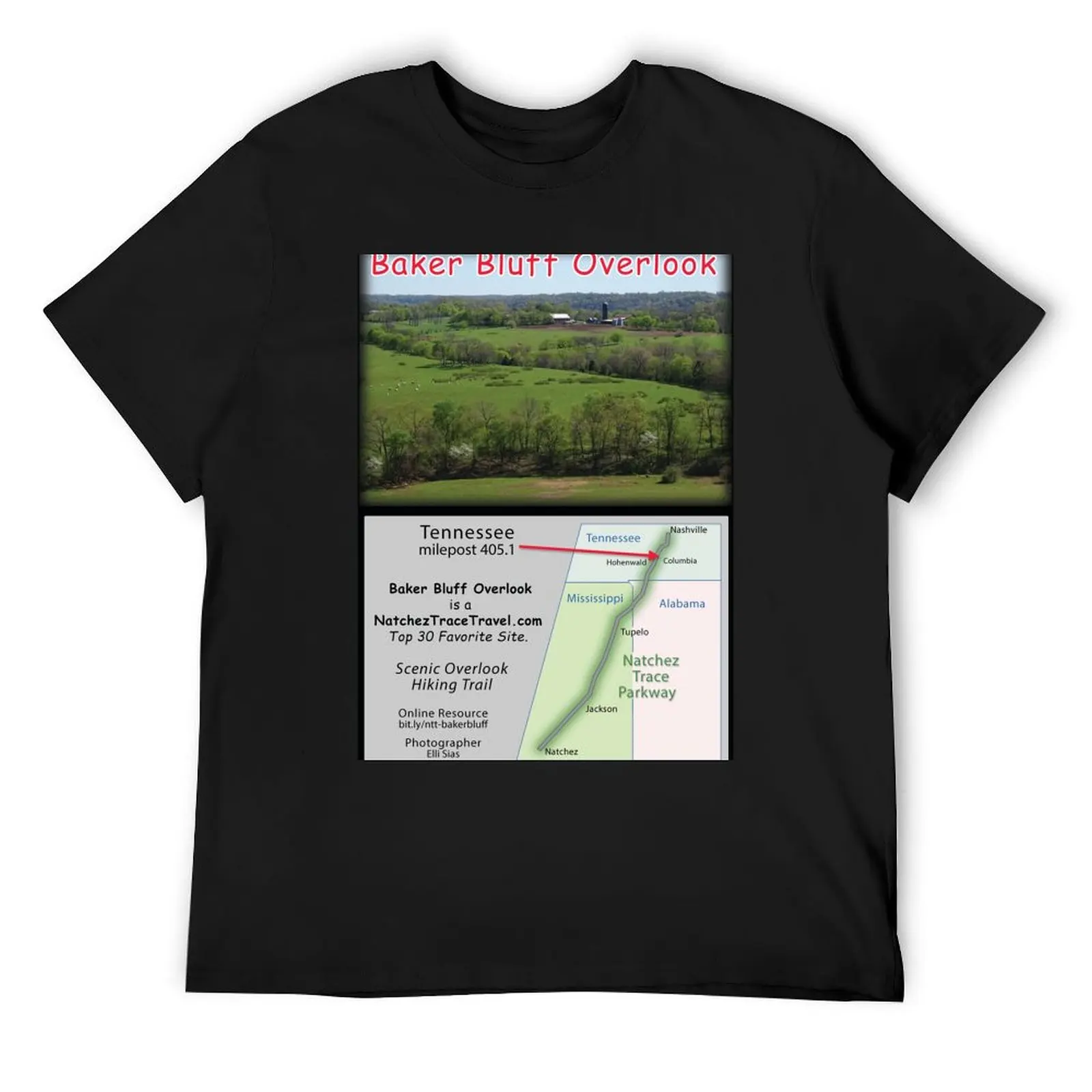 Baker Bluff Overlook (spring) on the Natchez Trace Parkway. T-Shirt vintage clothes graphic t shirt vintage men clothings