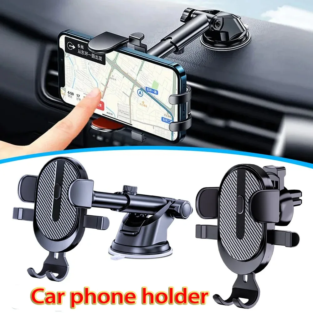 3 Types Car Phone Holder Mount Set Dashboard Windshield Air Vent Stand Universal Gravity Lock For iPhone Samsung All Phones