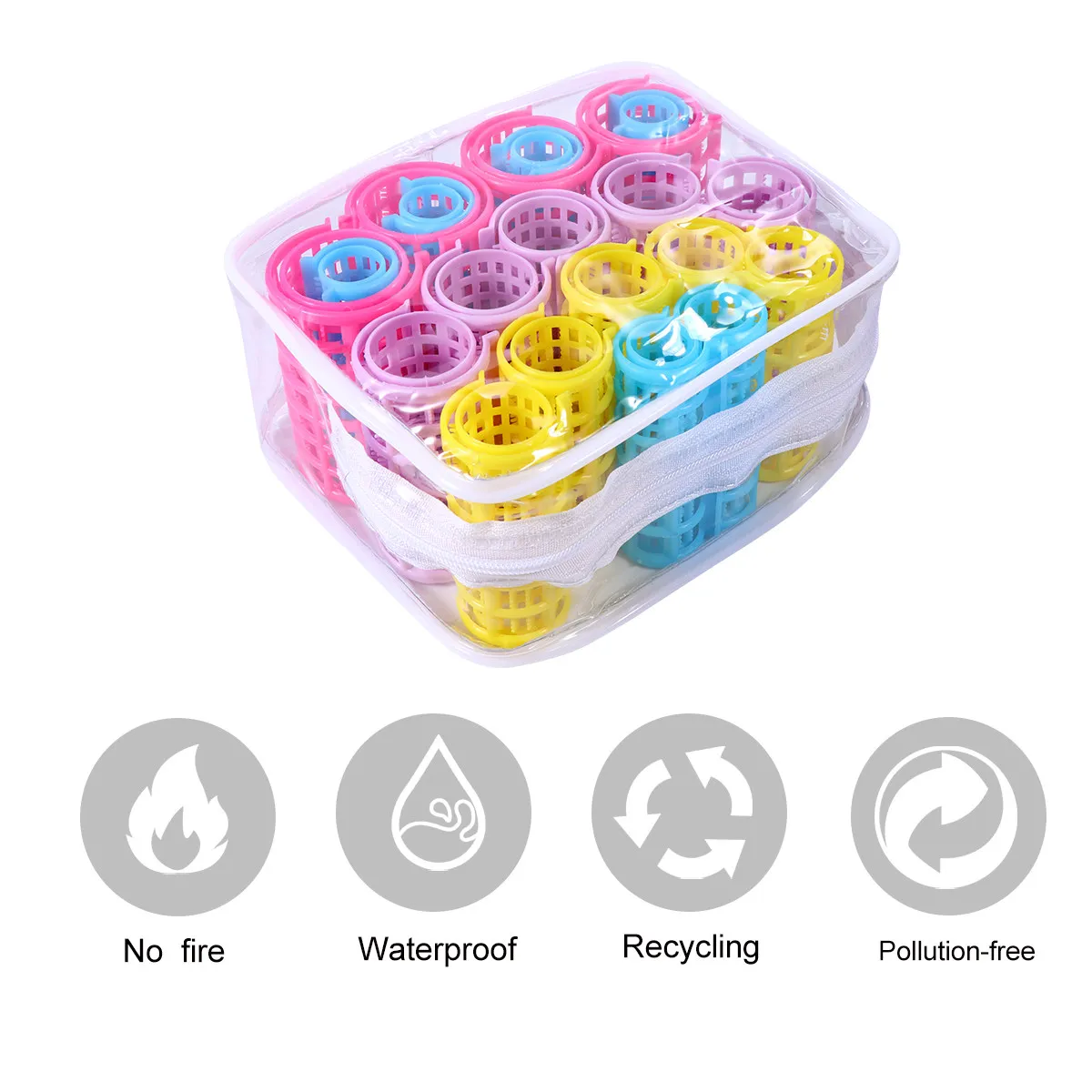 

20Pcs Plastic Curling Rollers Assorted Colors Reusable Hair Rollers Self Grip for Natural Waves Curls No Damage Styling Tool