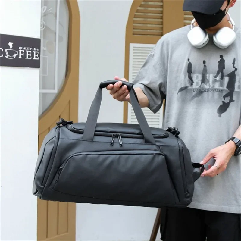 Casual Black Oxford Shoulder and Hand Travel Bags 2025 Large Capacity Water Repellent Zipper Multiple Pockets Backpacks for Men