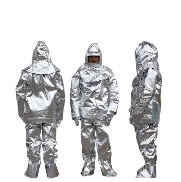 High Quality 1000 Degree Thermal Radiation Heat Resistant Aluminized Suit Fireproof Clothes firefighter uniform