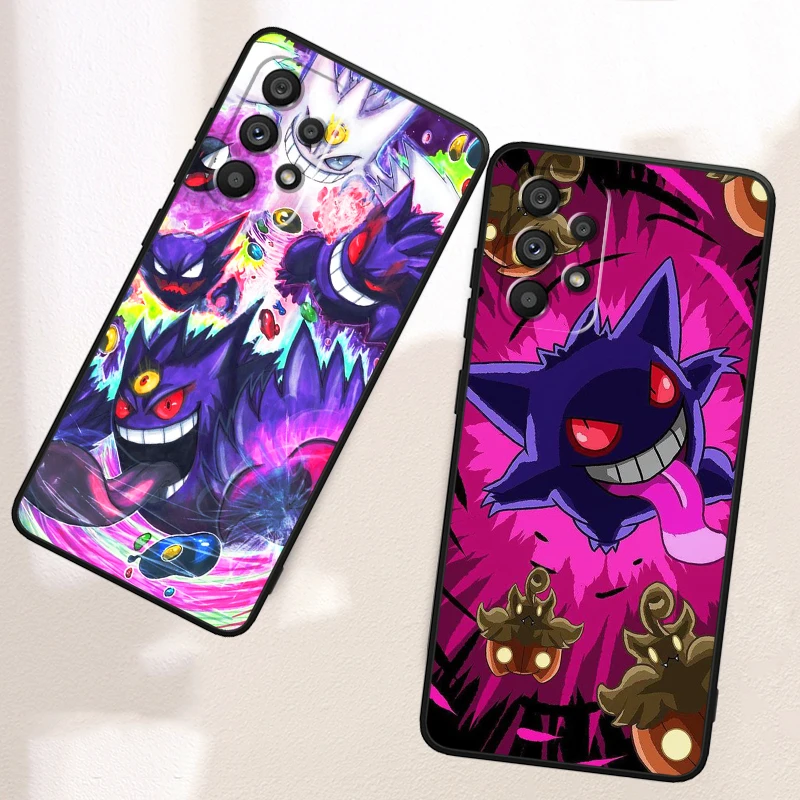 P-Pokemons G-Gengguis Cartoon For Samsung A53 A52 A33 A32 A51 A71 A21S A13 A73 A55 A22 A23 A35 A72 A54 A12 5G Black Back