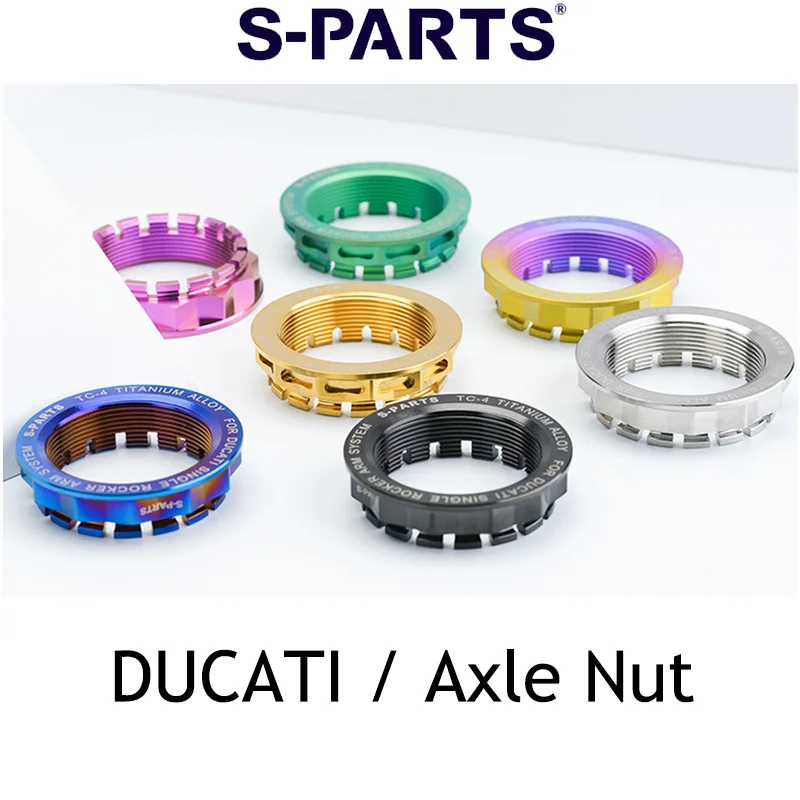 

1pcs S-PARTS Titanium M48 Rear Axle Nut Screw Gold Black Blue Green Purple Candy for DUCATI V4 V2 Streetfighter Circlip