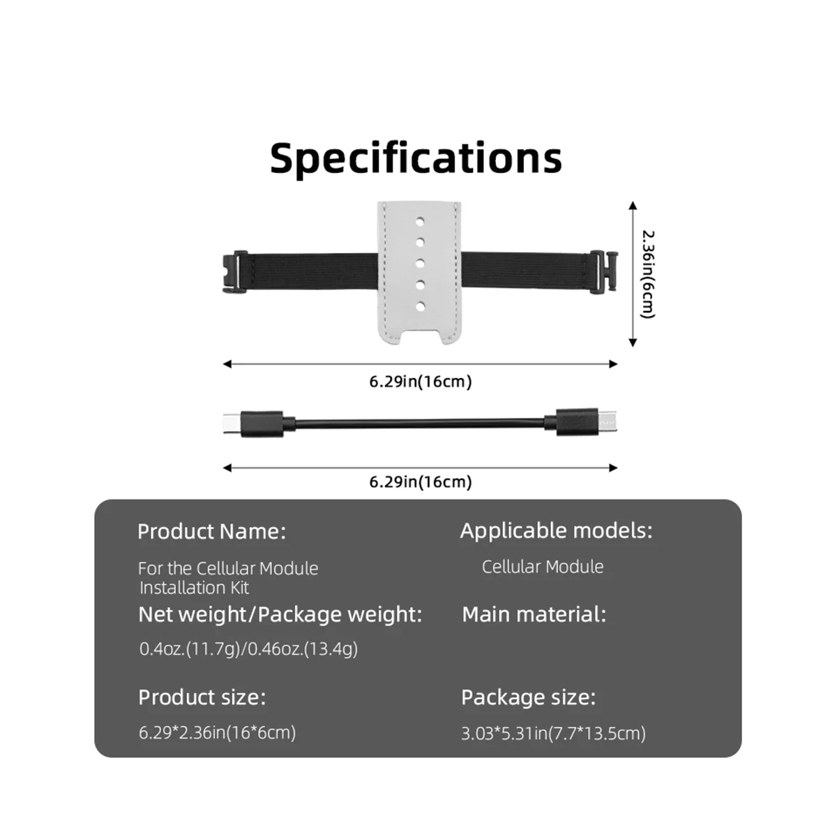 Instalação Kit para DJI Mini 3 Pro, Módulo 4G, Módulo Celular, Acessórios UAV, Preto