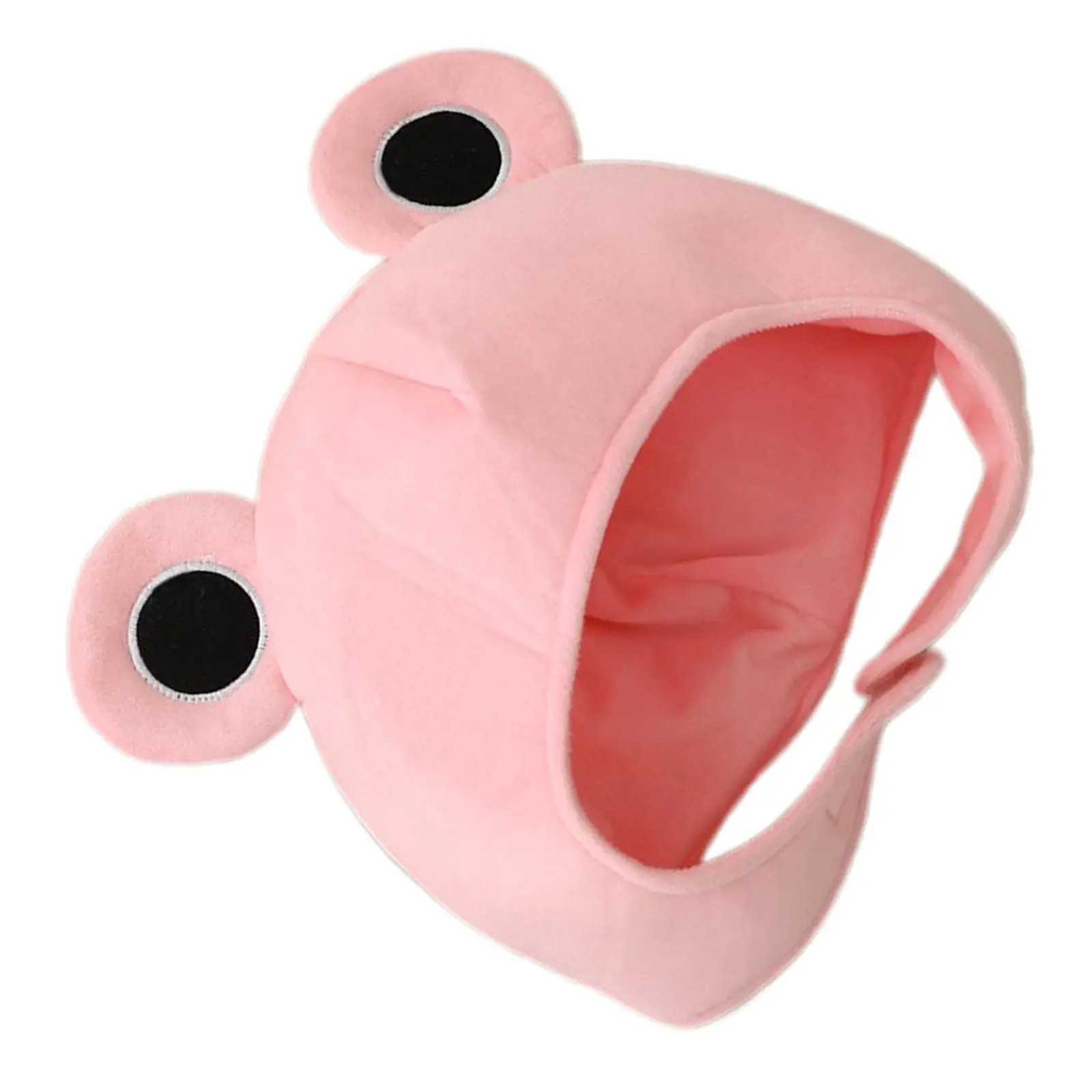 Cute Frog Headwear Cap Soft Material Christmas Costume Cosplay Party Funny Animal Hat Big Eyes Earflap Size 14.93x12.58x0.39in