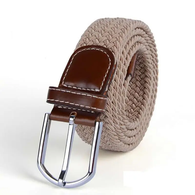 6 colors Fashion Men’s Stretch Belt Premium Leather Golf Wide Elastic Waistband belt buckle  hippie chic mujer cinchos לנשים