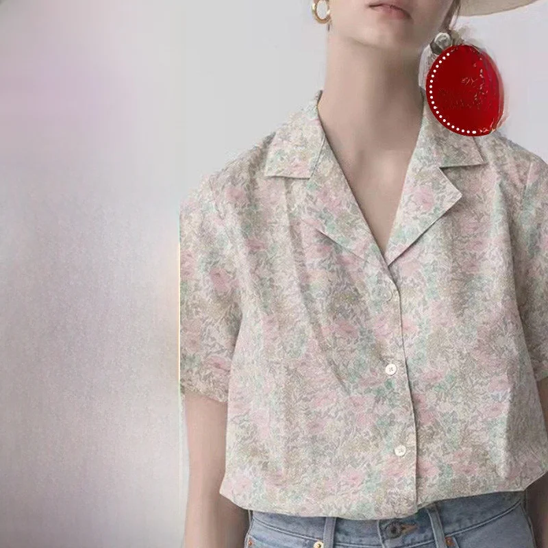 

Ladies' V-ne Printed irt Stand Pattern Regular Sve Length Leather Paper Pattern Cus Design Service DIY irt