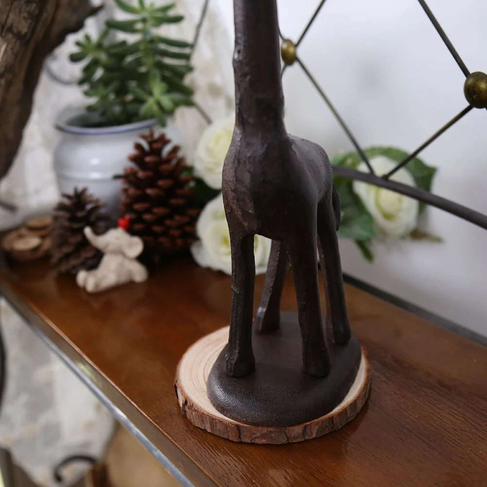 الحديد الزرافة الأنسجة حامل خمر زخرفة الزخرفية لغرفة المعيشة مكتب المدخل الإبداعية الزرافة شكل الأنسجة الرف #6