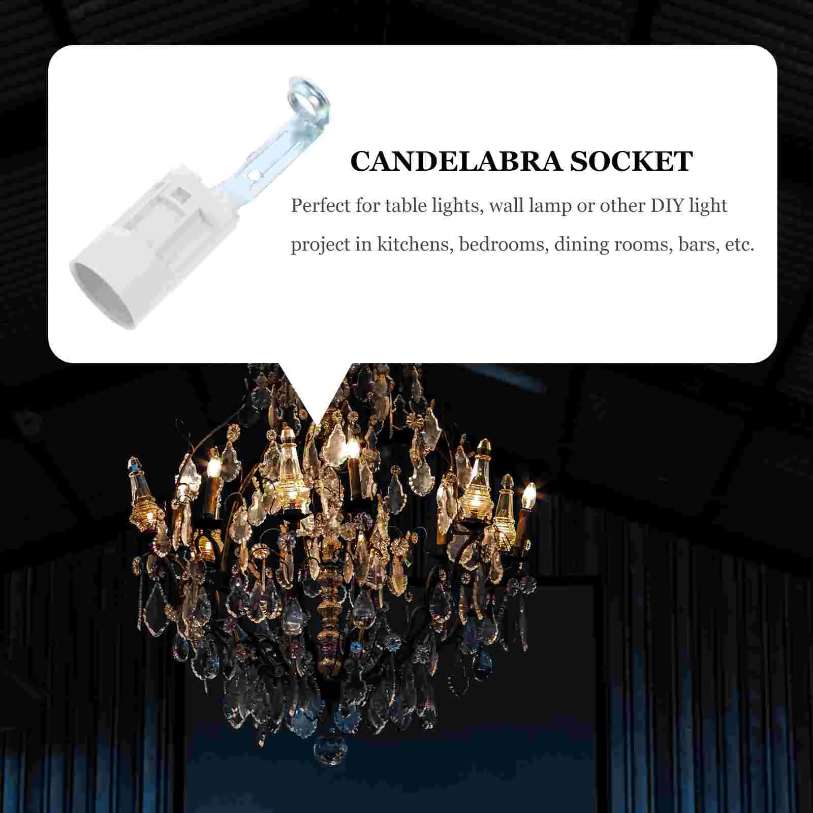 10 Pcs E14 Bracket Lamp Holder Light Base Bulb Socket Pendant Candelabra Sockets Plastic