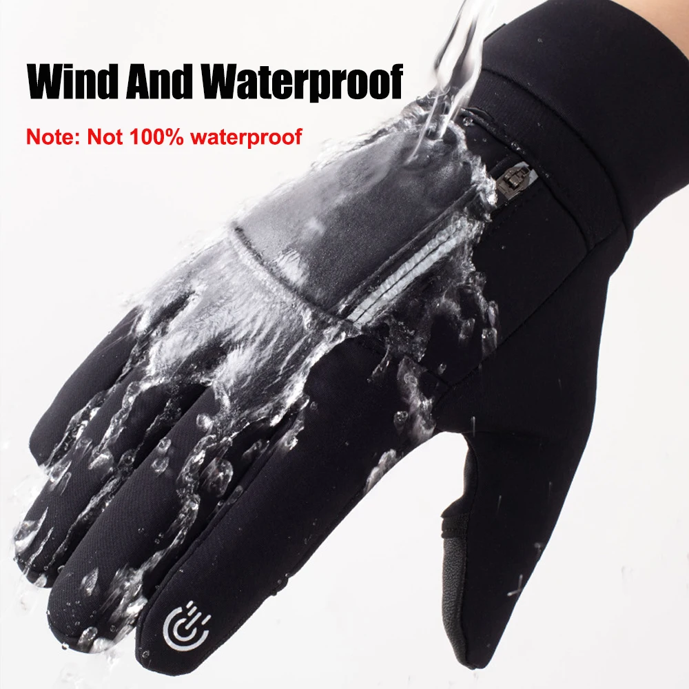 Winter Warm Touch Screen Gloves Outdoor Windproof Waterproof Cold-proof Gloves Men Driving Cycling Fishing Ski Gloves