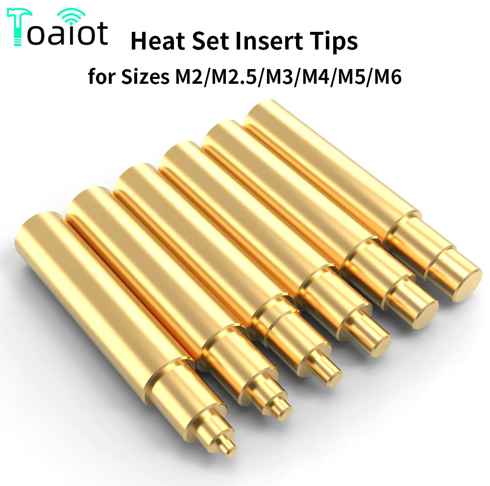 Heat Insert Nut Iron Tip Heat Set Insert Tips Soldering Iron Tips M2 M2.5 M3 M4 M5 M6 Brass Thread Embedded Kit 3D Printer Parts