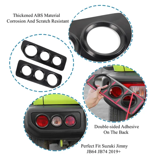 Imagen 2 del producto Cubierta decorativa para luz trasera de coche, cubierta de lámpara para Suzuki Jimny JB64, JB74 XL, GL, 5 puertas, 2019-2024, accesorios exteriores ABS