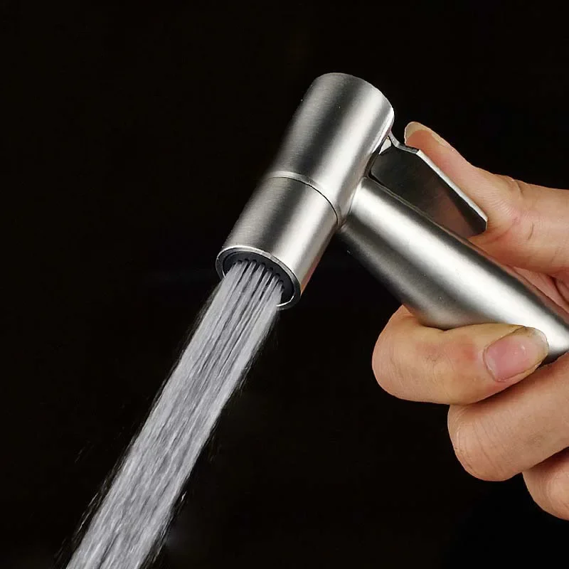 Bathroom Stainless Steel Faucet Spray Handheld Toilet Bidet Faucet Stainless Steel Hand Bidet Sprayers Brushed Water Sprayer