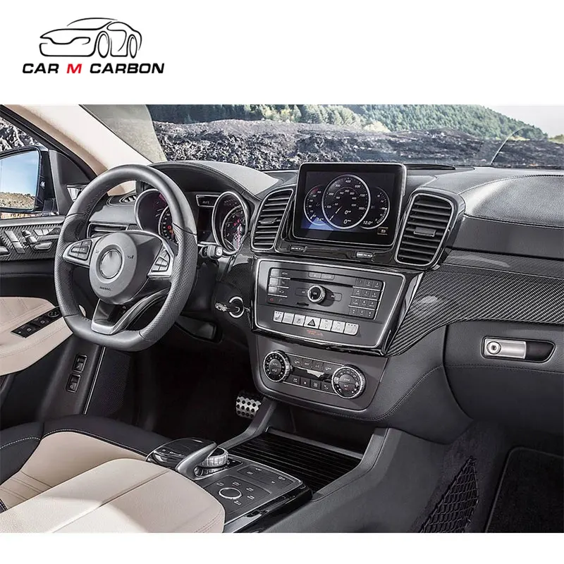 High Quality GLE ML W166 Dry Carbon Fiber Auto Replacement  GLE ML Class Interior Accessory Kit