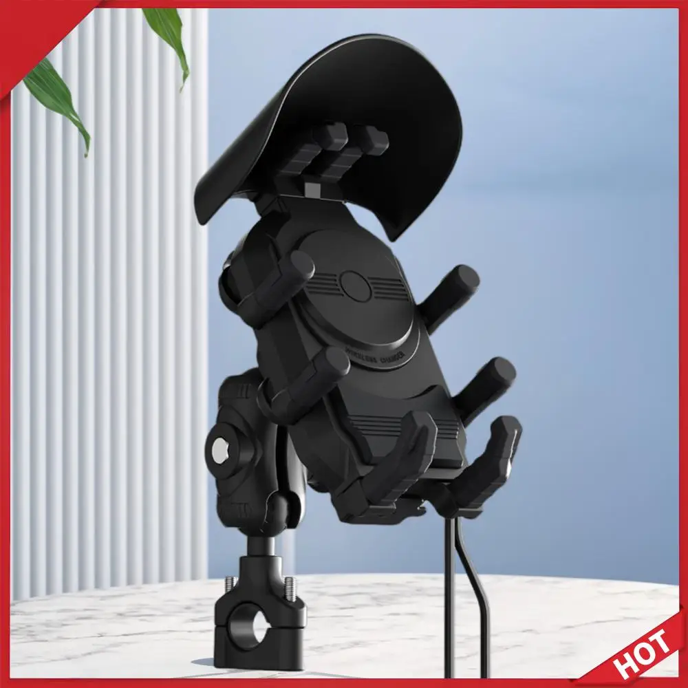 

Fast Charger Stand 15W Wireless Charger Shockproof Smartphone Handlebar Mount Anti-Theft Bike Cellphone Support Waterproof