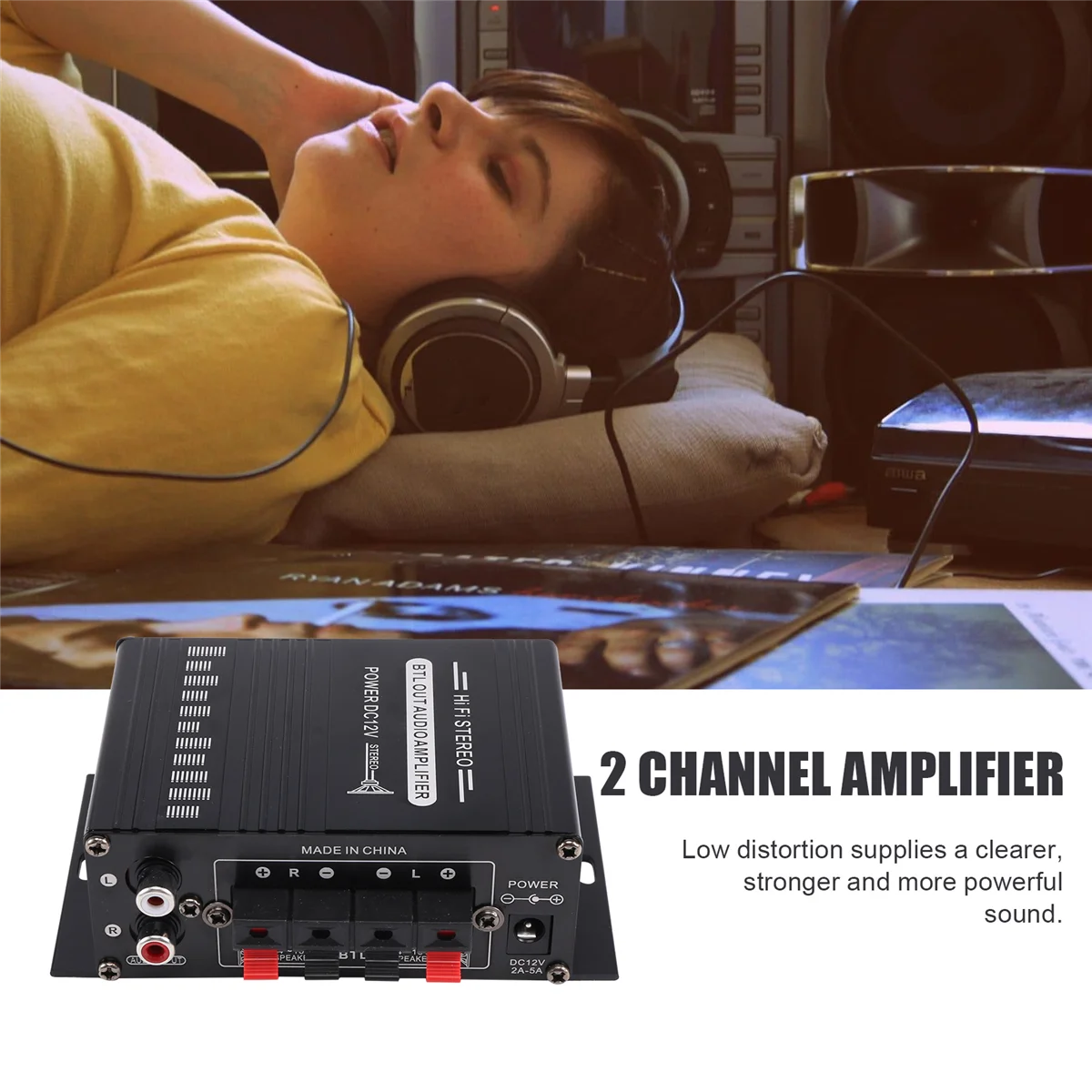 AD41-Power Amplificatore audio Karaoke Home Theater Amplificatore in classe D a 2 canali USB/SD AUX