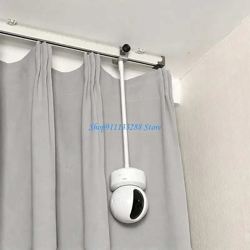 G88D 1/4 Inch Screw Concealed Camera Mount Home Security Monitoring Bracket White Metal Plastic Adjustable For Curtain Track