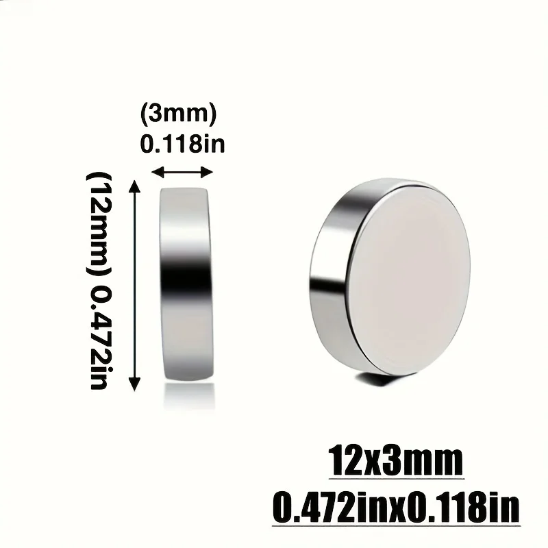 12X3mm Round Rare Earth Neodymium Iron Cobalt Magnets Whiteboard Magnets, Suitable For Offices, Refrigerators，Map, Office