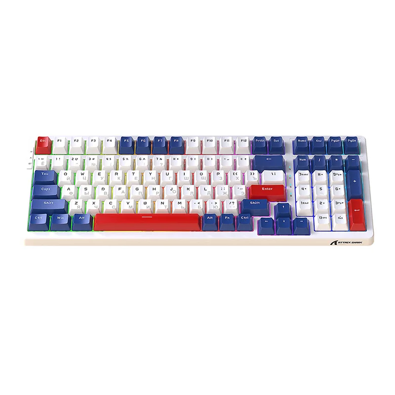 Imagem -02 - Teclado Mecânico para Jogos Teclado com Fio Rgb Retroiluminado Hotswap Pbt Keycaps Modos sem Fio 2.4g Tipo-c Gamer 100 Chaves K98